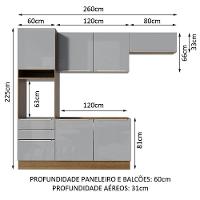 Cozinha Completa Madesa Armário e Balcão 6 Portas 3 Gavetas - 3
