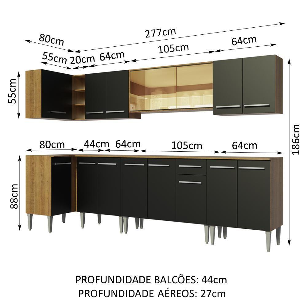 Cozinha Completa de Canto Emilly Mega Madesa - 6