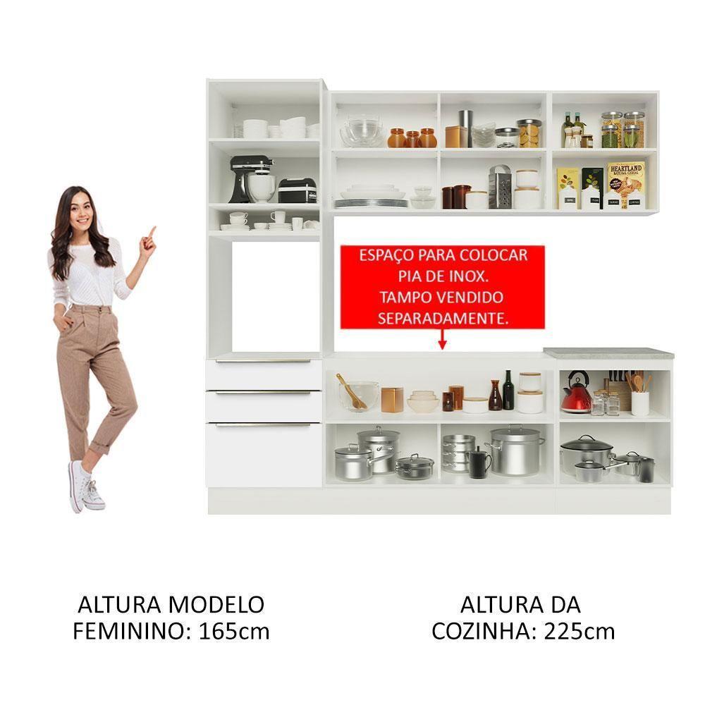Cozinha Completa Lux Com Armário E Balcão 7 Portas 3 Gavetas - 2