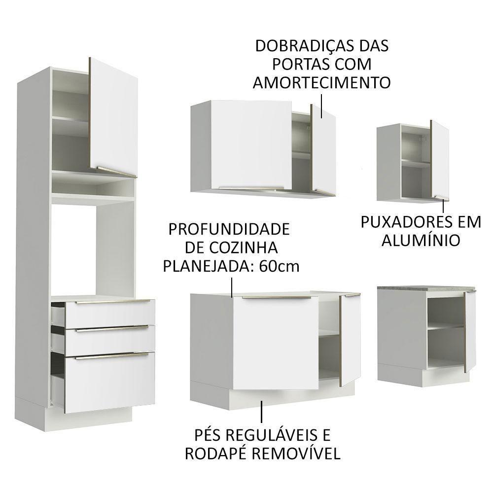 Cozinha Completa Lux Com Armário E Balcão 7 Portas 3 Gavetas - 4