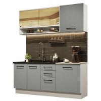 Cozinha Completa Madesa Agata 180002 Com Armário E Balcão (sem Tampo E Pia) - Branco/cinza - 1
