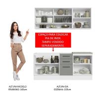 Cozinha Completa Madesa Agata 180002 Com Armário E Balcão (sem Tampo E Pia) - Branco/cinza - 7