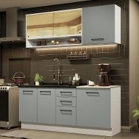 Cozinha Completa Madesa Agata 180002 Com Armário E Balcão (sem Tampo E Pia) - Branco/cinza - 9