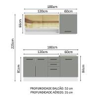 Cozinha Completa Madesa Agata 180002 Com Armário E Balcão (sem Tampo E Pia) - Branco/cinza - 11