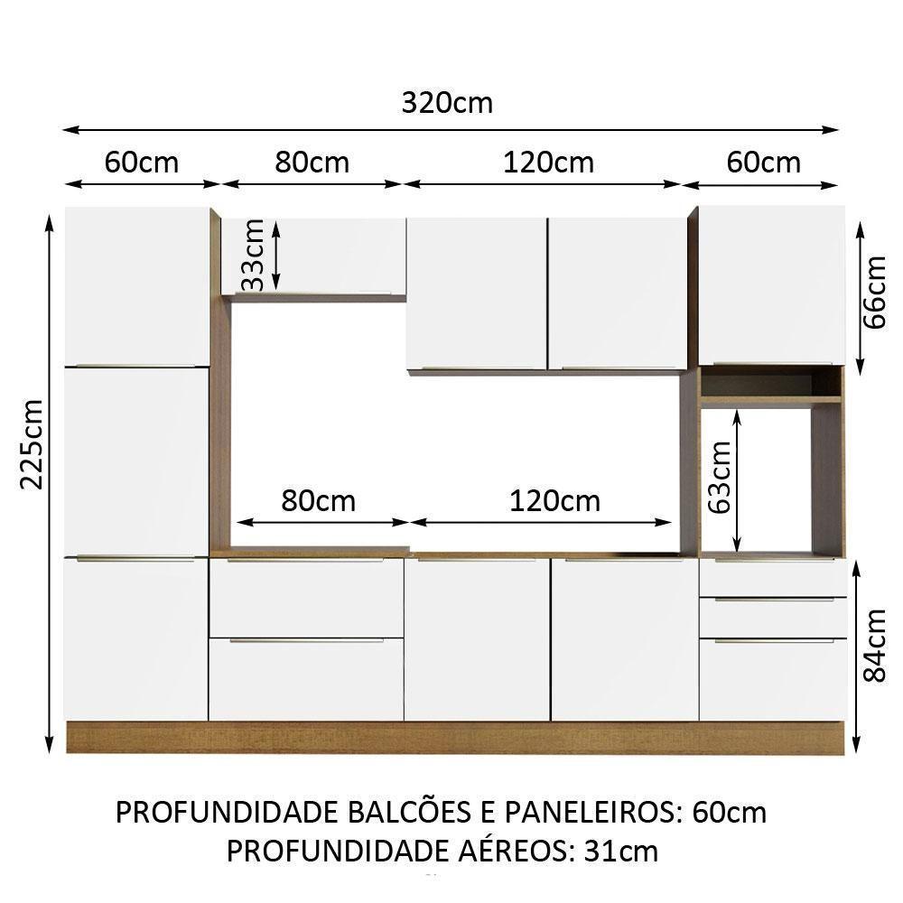 Cozinha Completa Lux Com Armário E Balcão 9 Portas 5 Gavetas - 5