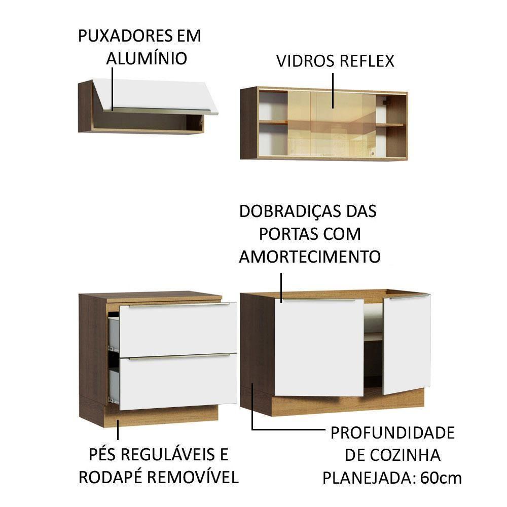 Cozinha Completa Lux Com Armário E Balcão 5 Portas 2 Gavetas - 9