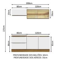Cozinha Completa Lux Com Armário E Balcão 5 Portas 2 Gavetas - 5