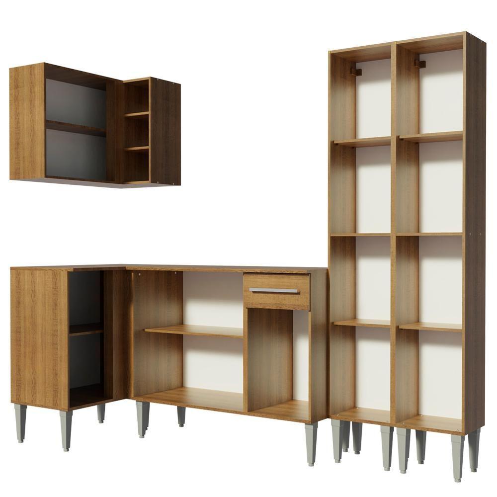 Cozinha Completa de Canto Madesa Emilly Music Rustic - 8