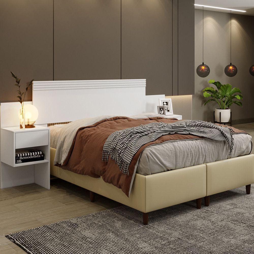 Cabeceira Extensiva Box Master 140-160 Cm 2 Mesas Cabeceira Branco - 2