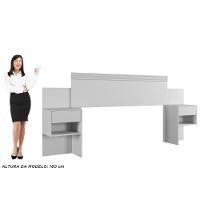 Cabeceira Extensiva Box Master 140-160 Cm 2 Mesas Cabeceira Branco