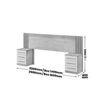 Cabeceira Extensiva Para Box Bélgica 2 Mesas De Cabeceira Cinamomo - 4