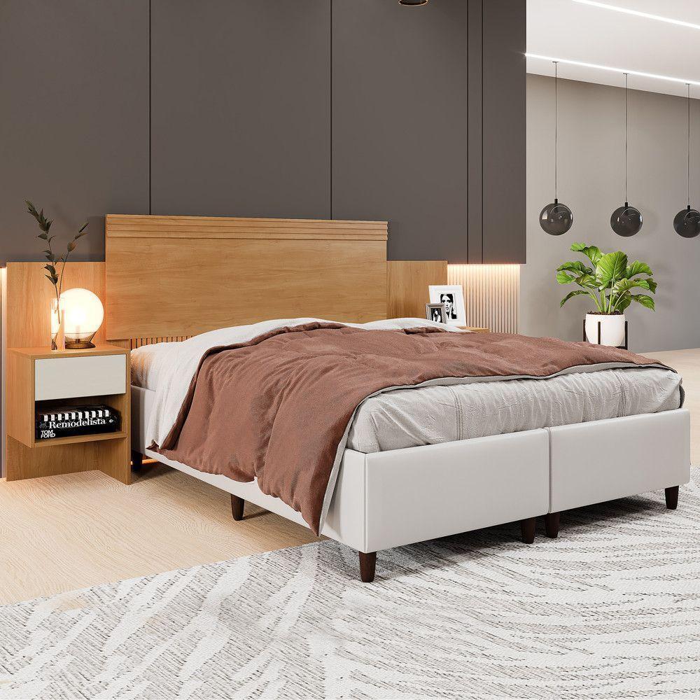 Cabeceira Extensiva Box Master 140-160 Cm 2 Mesas Cabeceira Cinamomo Off - 2