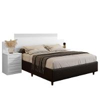 Cabeceira Extensiva Para Box Ferrara 2 Mesas De Cabeceira Branco - 3