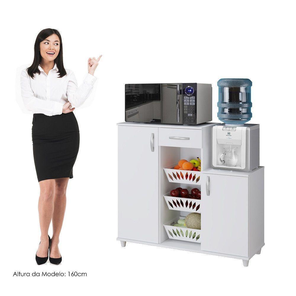 Armário/fruteira Com Espaço Para Forno E Bebedouro - Benetil Branco - 4