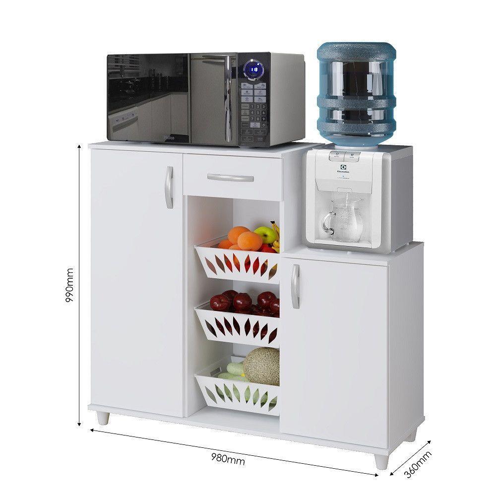 Armário/fruteira Com Espaço Para Forno E Bebedouro - Benetil Branco - 5