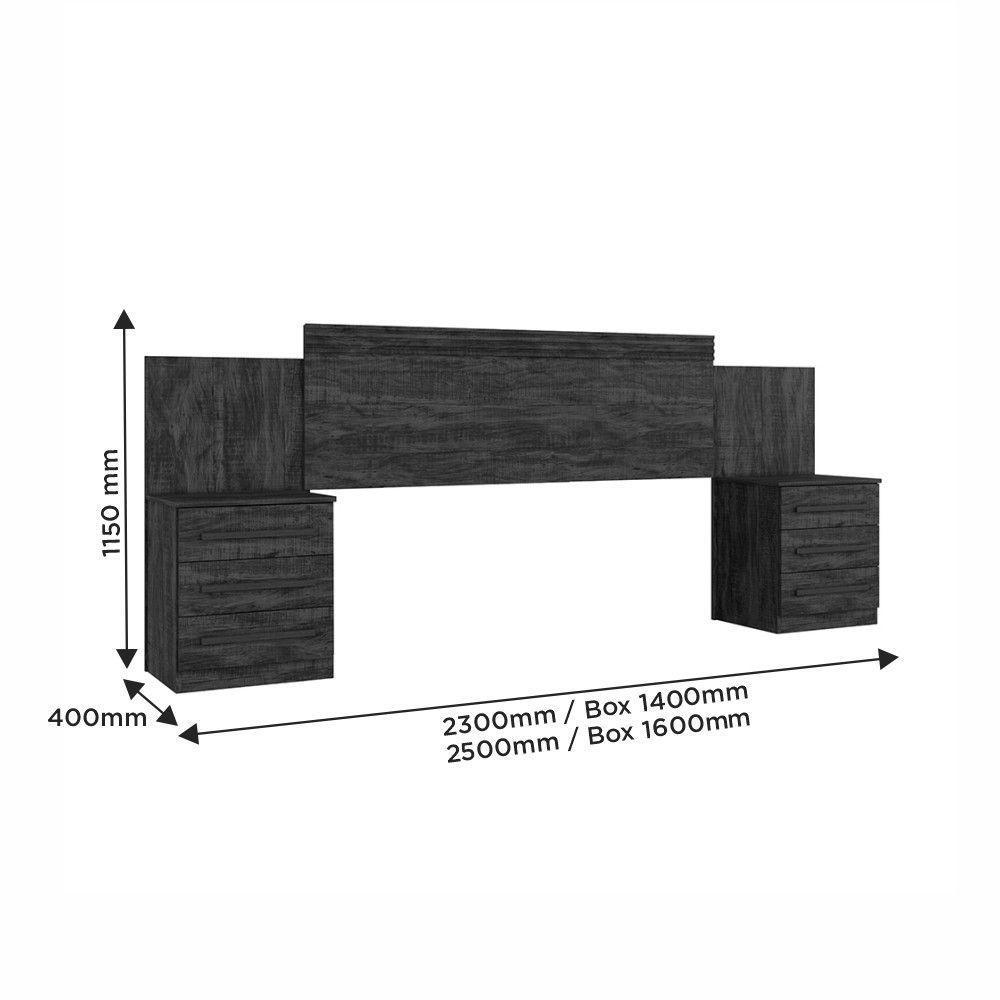 Cabeceira Extensiva Para Box Ferrara 2 Mesas De Cabeceira Cinamomo Off - 4