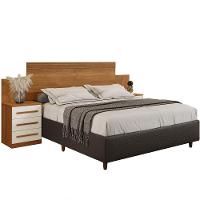 Cabeceira Extensiva Para Box Ferrara 2 Mesas De Cabeceira Cinamomo Off - 3