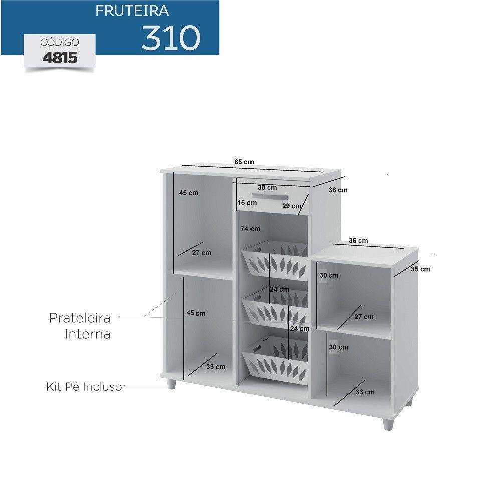 Armário/fruteira Com Espaço Para Forno E Bebedouro Recife Branco - 6