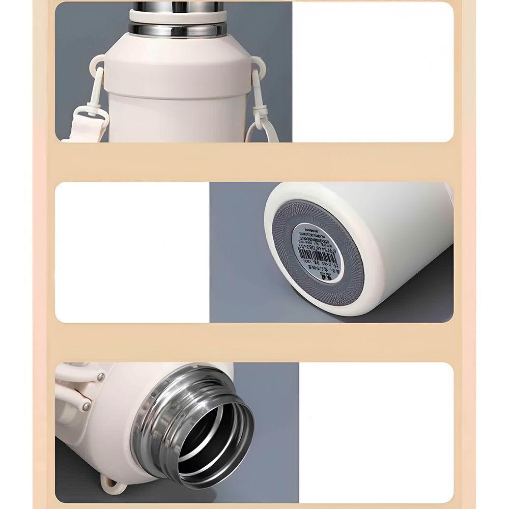 Garrafa Térmica Inox Com Alça Academia Passeio Viagem Branco - 2