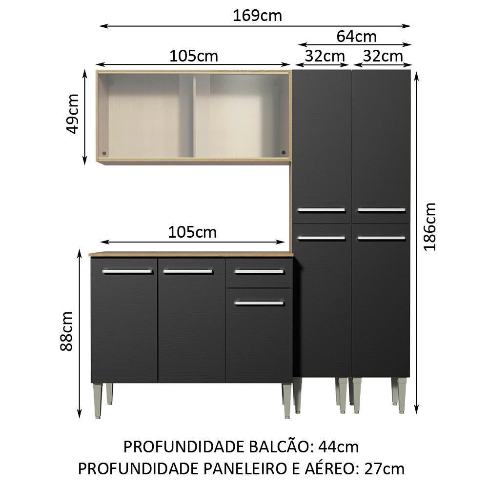 Cozinha Completa Emilly Fly com Balcão e Armário Madesa - 6