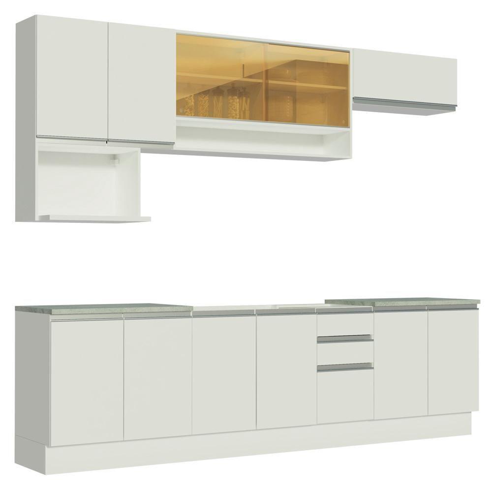 Cozinha Completa Genova com Armário e Balcão sem Tampo e Pia Madesa - 2