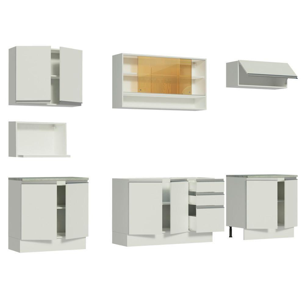 Cozinha Completa Genova com Armário e Balcão sem Tampo e Pia Madesa - 7