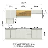 Cozinha Completa Genova com Armário e Balcão sem Tampo e Pia Madesa