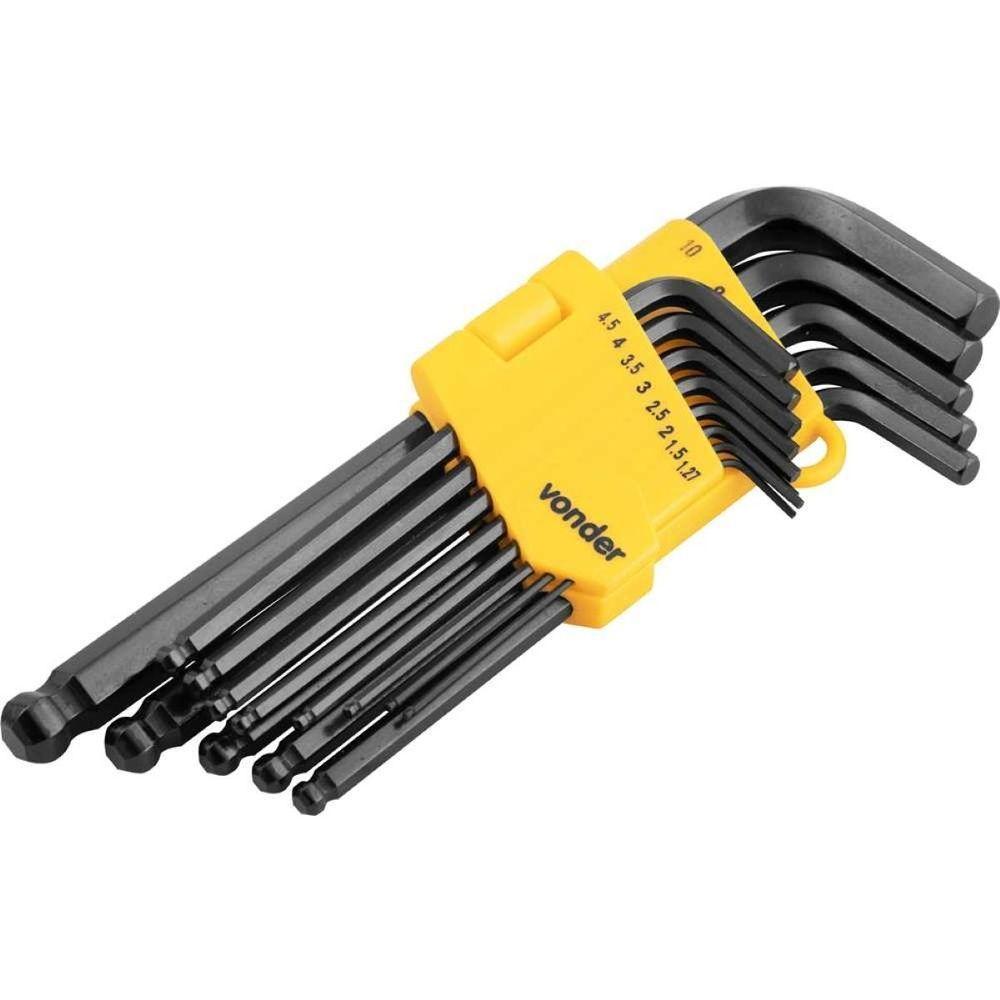 Jogo Chave Allen 1,27-10mm Crv Tipo L Longa Abaulada Com 13 Pecas Vonder - 3