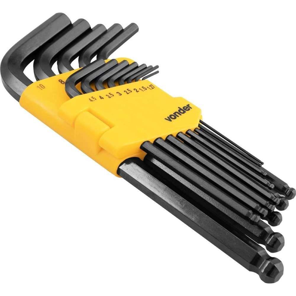 Jogo Chave Allen 1,27-10mm Crv Tipo L Longa Abaulada Com 13 Pecas Vonder - 5