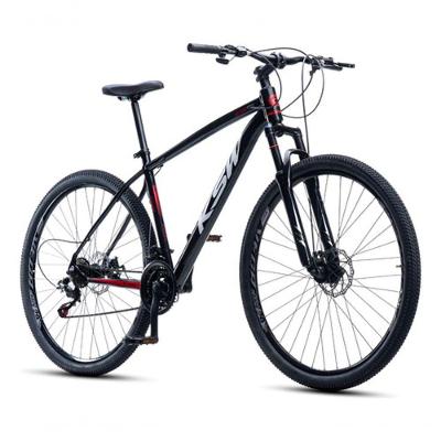 Bicicleta Ksw Xlt 100 Aro 29 24v Freio A Disco Mecânico Mtb Alumínio Preto/vermelho/branco 17