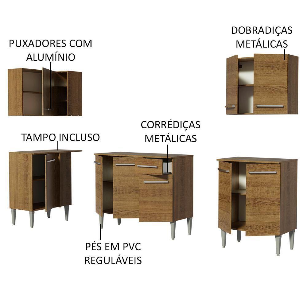 Cozinha Completa Emilly Open Armário e Balcão Madesa - 9