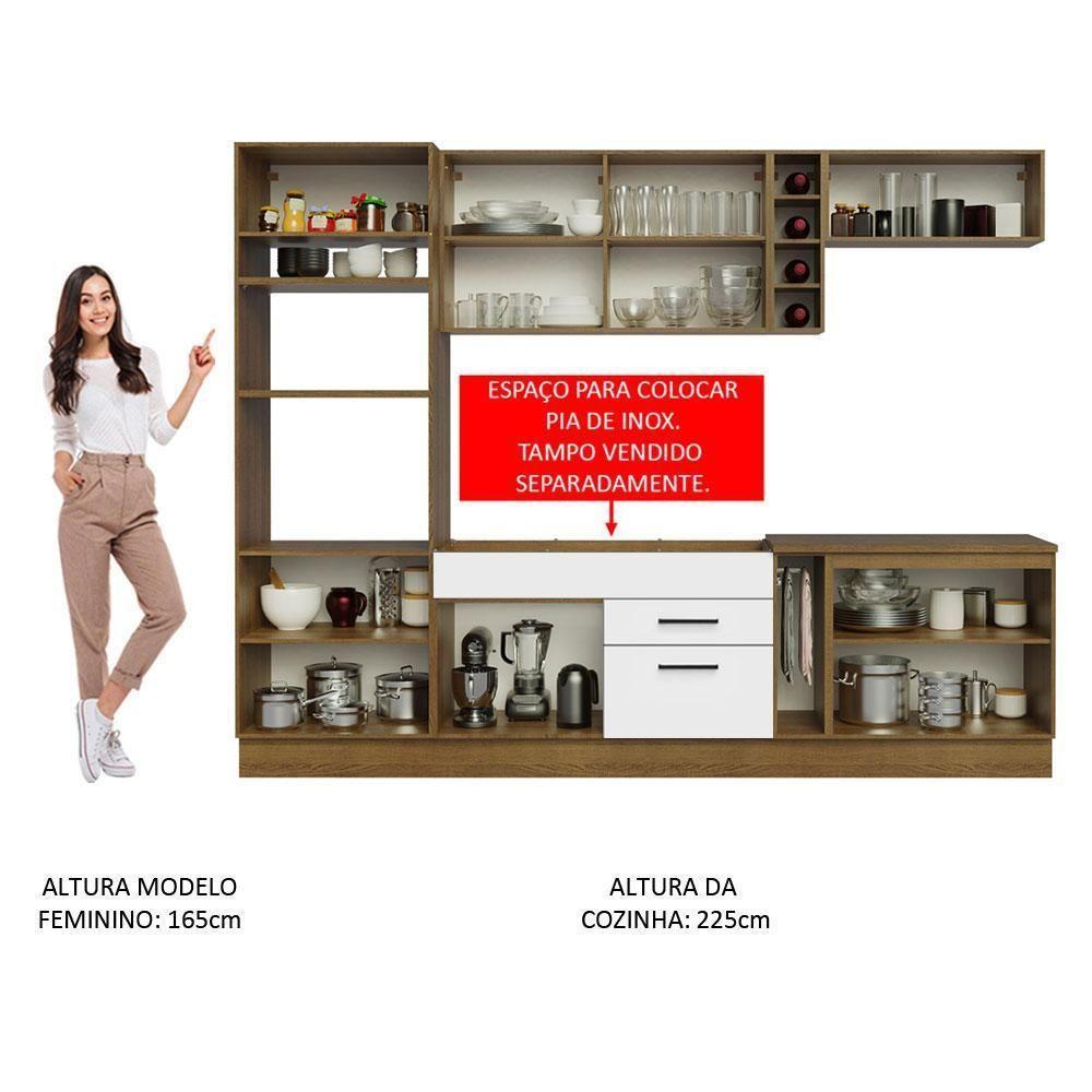 Cozinha Completa 290001 Com Armário E Balcão Rustic/branco - 7