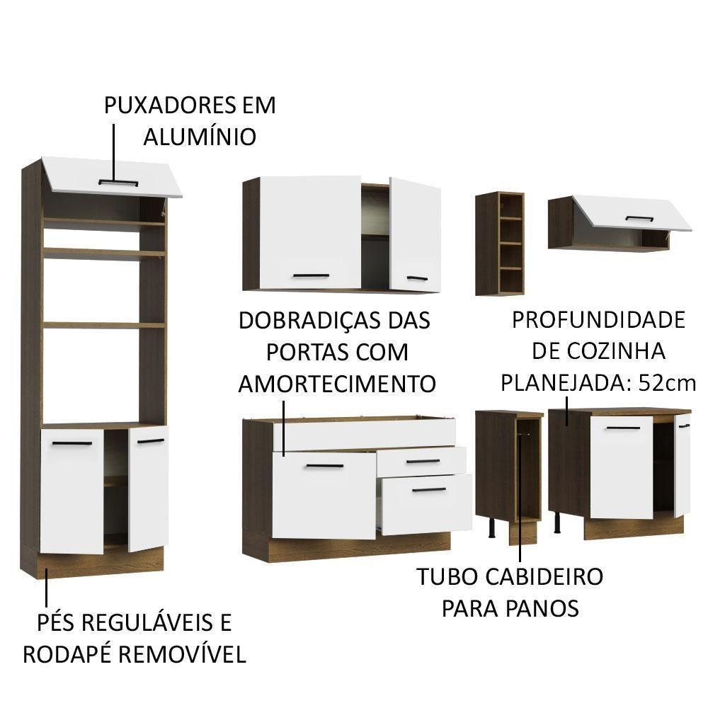 Cozinha Completa 290001 Com Armário E Balcão Rustic/branco - 8