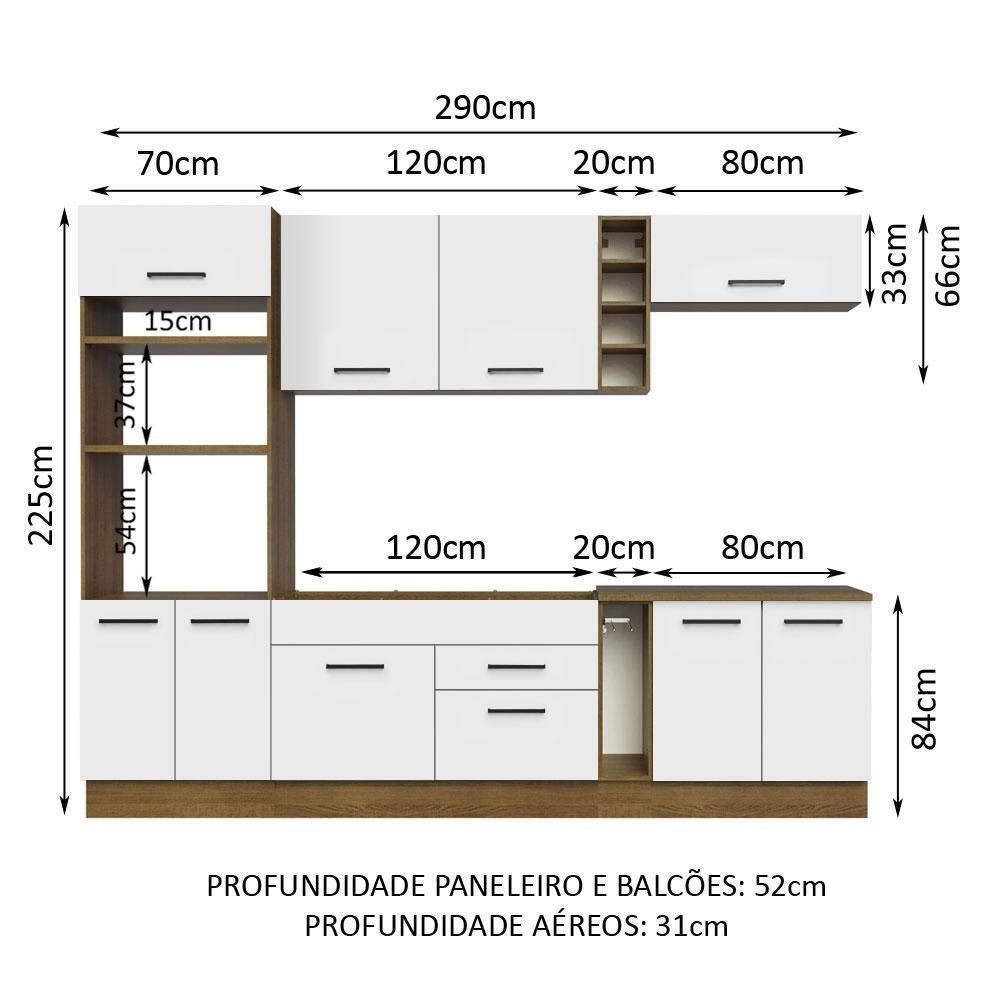 Cozinha Completa 290001 Com Armário E Balcão Rustic/branco - 9