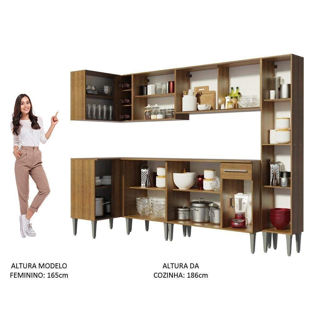 Cozinha Completa de Canto Madesa Emilly Wave Rustic - 3