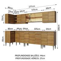 Cozinha Completa de Canto Madesa Emilly Mega Rustic