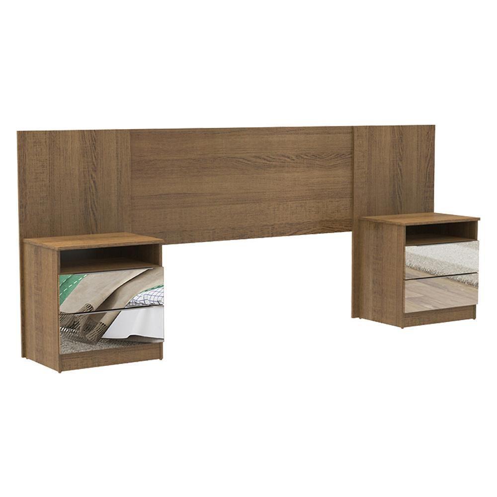 Cabeceira Extensível Rustic com 2 Criados Espelho Madesa - 2