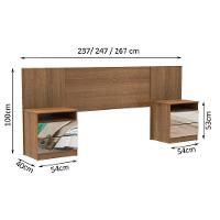 Cabeceira Extensível Rustic com 2 Criados Espelho Madesa - 17