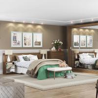 Cabeceira Extensível Rustic com 2 Criados Espelho Madesa - 19