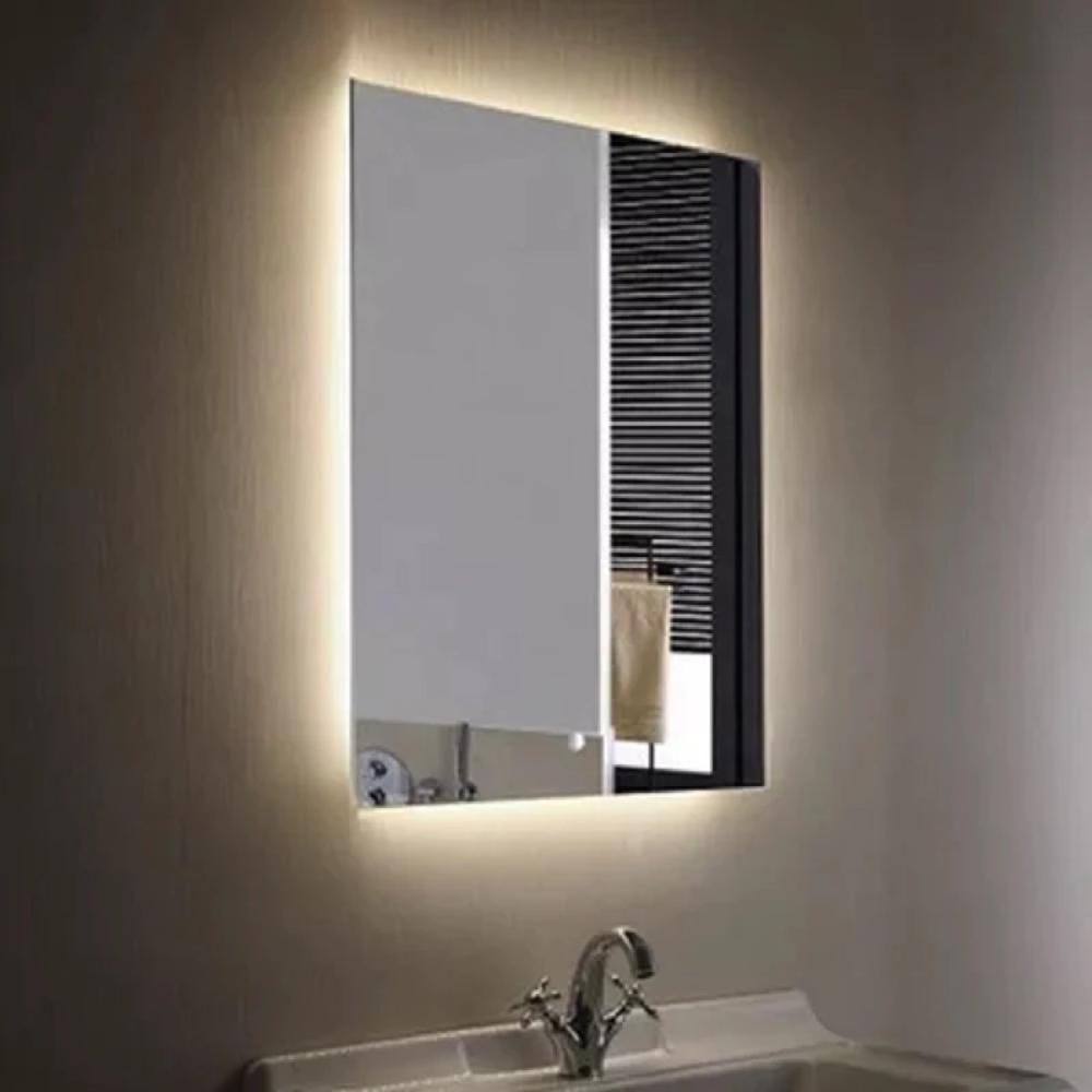 Espelho 40x60 Decorativo Retangular Com Led Amarelo Moderno Com Bateria Amarelo - 2