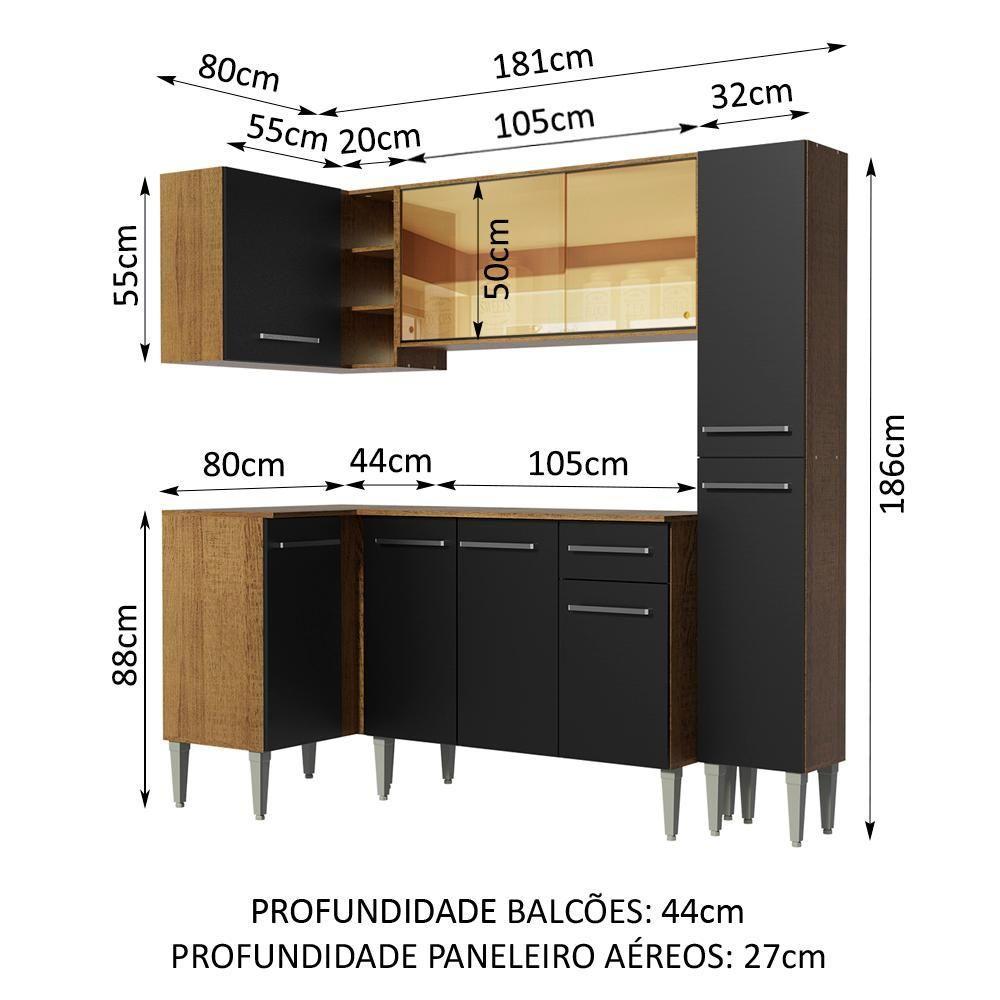 Cozinha Completa de Canto Emilly River Madesa - 6