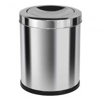 Lixeira Com Tampa Meia Esfera Meia Esfera 13,5l Inox - 1