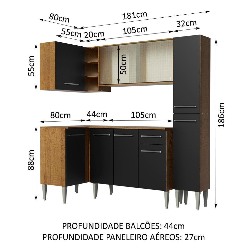 Cozinha Completa de Canto Emilly Face Madesa - 6