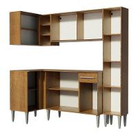 Cozinha Completa de Canto Emilly Armário Vidro Madesa - 5