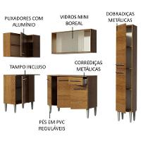 Cozinha Completa de Canto Emilly Armário Vidro Madesa - 9