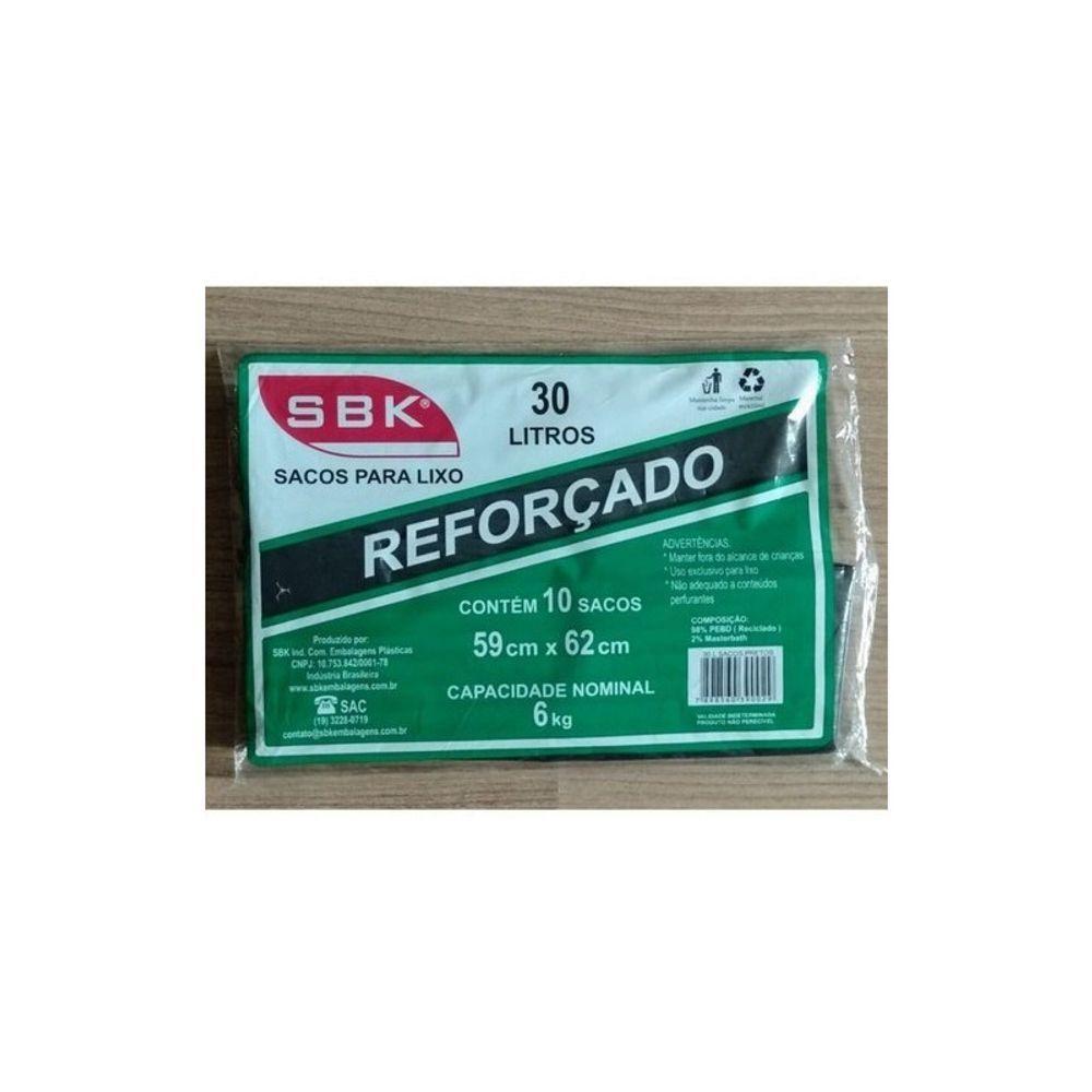 Saco De Lixo Preto 30litros Reforçado 100unidades - Abnt - 6
