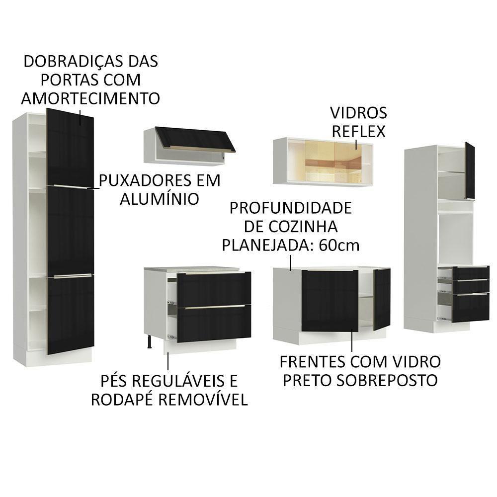 Cozinha Completa Com Armário e Balcão - Branco/preto - 9