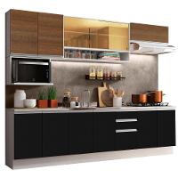 Cozinha Completa Armário Balcão Branco/preto/rustic Madesa - 2