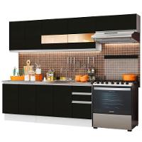 Cozinha Completa com Armário Balcão Branco/preto Madesa - 2