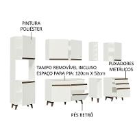 Cozinha Completa Madesa Reims Com Armário E Balcão Branco